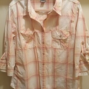 Carhartt Women's Light Pink Plaid Button-Down Shirt